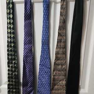Elegant Men's Tie Set - Black, Purple, Blue, Brown